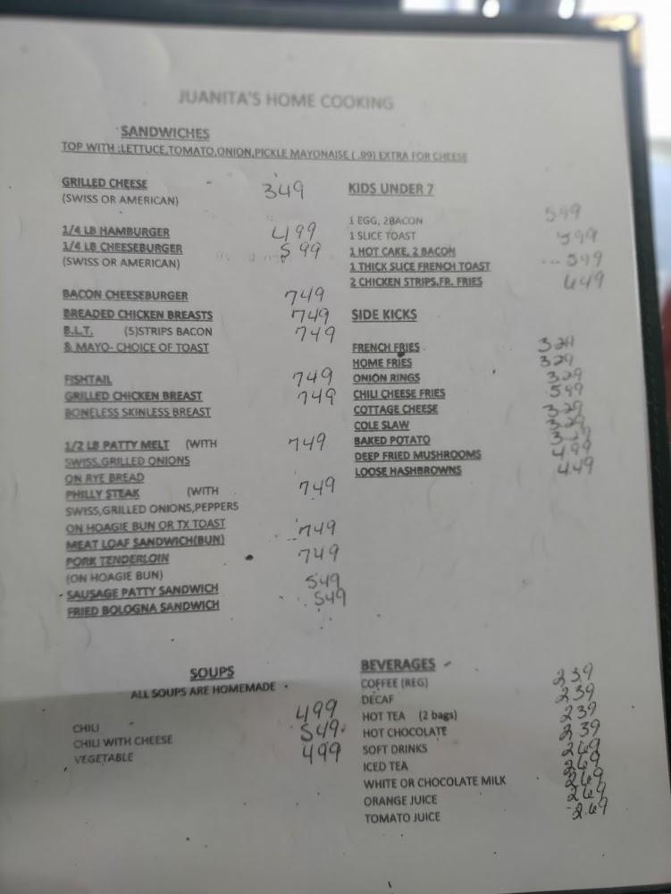 Juanita's Family Restaurant Menu image 3