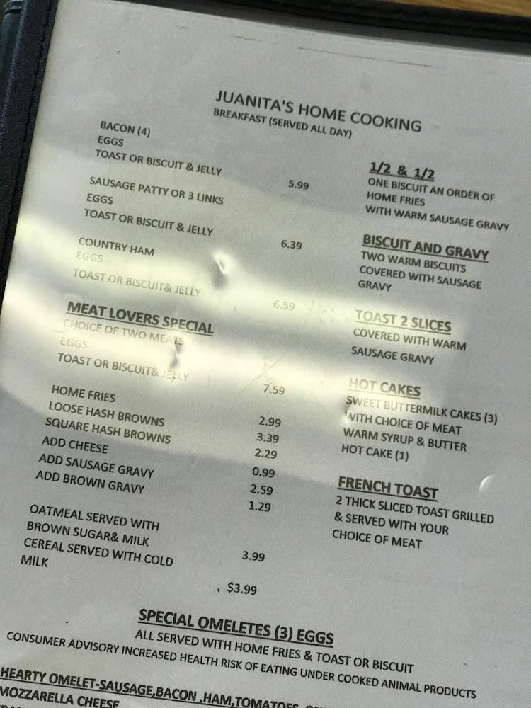 Juanita's Family Restaurant Menu image 4